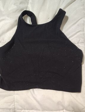 Athleta Black High-Neck Cropped Tank